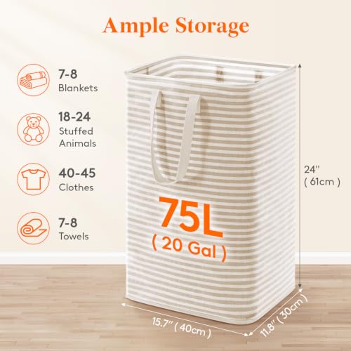 75L Large Laundry Baskets (Beige / 75L)