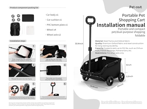Dog Stroller 4 Wheels Folding Dog Cart Pet Stroller for Travelling Shopping Walking Playing for Small Dogs Cats