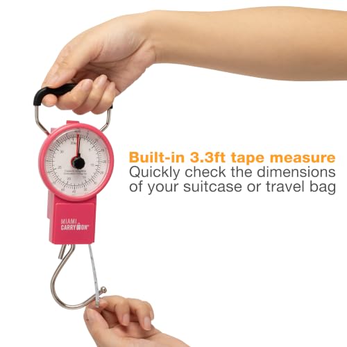 Mechanical Luggage Scale with Tape Measure (Pink)