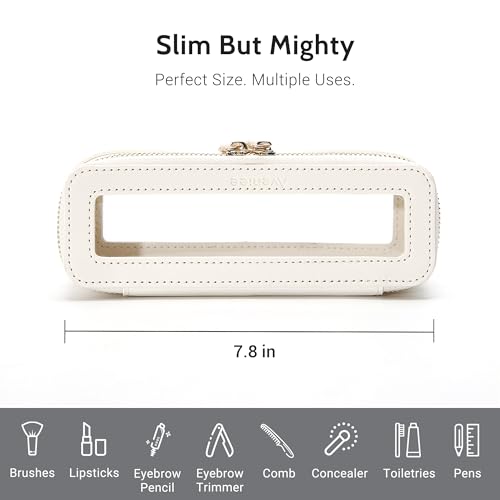 Clear Makeup Brush Bag (Off-White / Slim Elegance)
