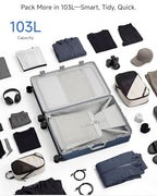 28 Inch Zipperless Checked Luggage (Silver Grey / 28 Inch)