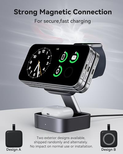 3 in 1 Wireless Charging Station for Apple Devices (Black)
