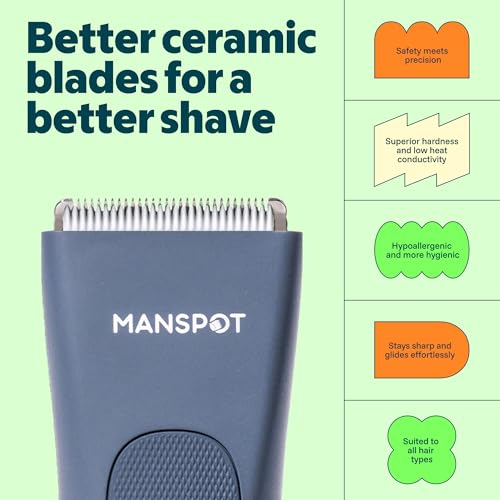 Manscape Groin & Body Hair Trimmer for Men (Airy Blue)