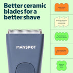Manscape Groin & Body Hair Trimmer for Men (Airy Blue)