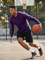 Mens Fashion Athletic Hoodies Sport Sweatshirt Solid Color Fleece Pullover Purple (Medium / Purple)