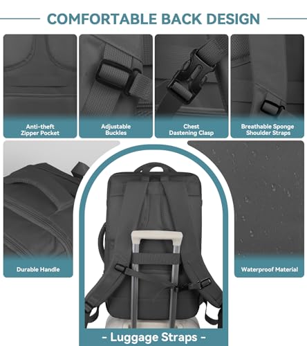 Travel Backpack (Black / 17.3 Inch (20''x13''x10''))