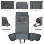 Carry On Garment Bag for Travel Convertible Garment Duffle Bag Suit Bags for Men Women Travel 2 in 1 Hanging Suitcase Business Travel Bag with Toiletry Bag (50l / Grey)