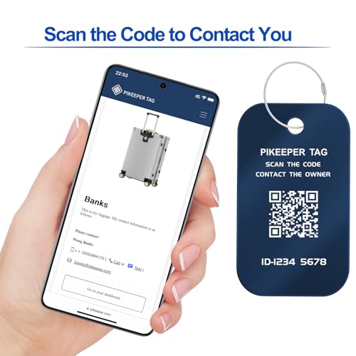 4 Pack Smart QR Code Luggage Tags (Blue)
