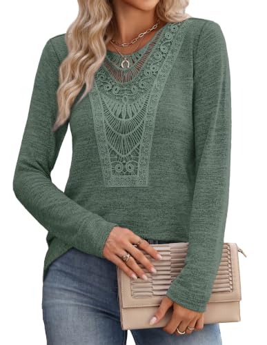 Winter Clothing for Women Boho Tops Fall Shirts Christmas Sweaters Green M (Medium / Dark Green)
