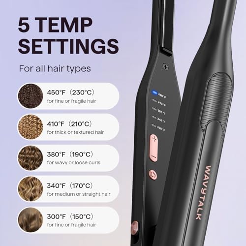 0.3" Pencil Flat Iron Small Straightener for Short Hair&Pixie Cut (Bright Rose Gold)
