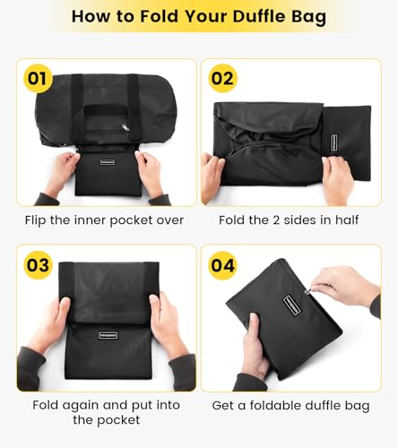 24 Inches Foldable Gym Bag (24 Inches Black / 24 INCHES)