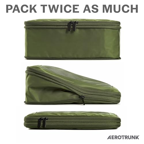 Compression Packing Cubes for Travel (6-Pack / Olive)