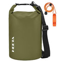 Waterproof Dry Bag Backpack with Emergency Whistle (40L / Dark Green)