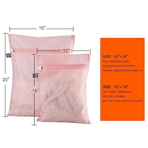 Lingerie Bag for Washing Delicates (Pink / 1L(16x20")+1M(12x16"))