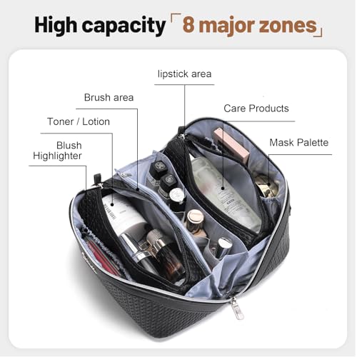 Travel Makeup Bags for Women (03-A-Black)