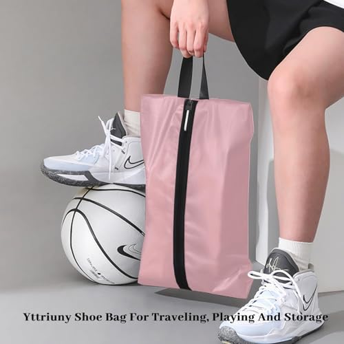 Shoe Bags for Travel Large Capacity Oxford Fabric Portable Shoe Bags (Pink / 16.5 × 9.8 Inches | 1-Pack)
