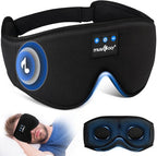 3D Sleep Headphones Bluetooth 5.4 Sleep Mask with HD Speakers (Dark Black)
