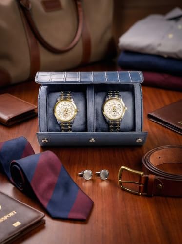 2 Watch Travel Case (Navy Blue / 2 Slot)