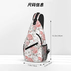 Sling Bag Floral Vintage Hiking Daypack Crossbody Shoulder Backpack Travel Chest Pack for Men Women (B0173)