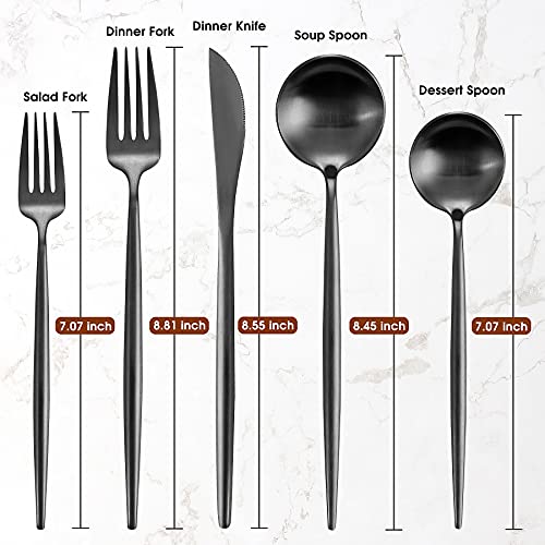 Silverware Set for 8 (Matte Black)