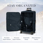 X Bag Large Spinner with Frame (Navy / Checked-Large)
