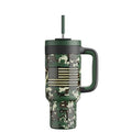 40 oz Camo Tumbler with Handle (Woodland Flag / 40 Ounces)