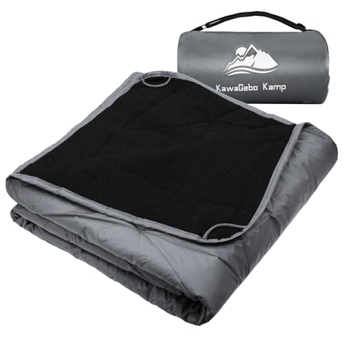 Large Waterproof Outdoor Blanket Thick Fleece 80" x 58" (Starry Gray-a)