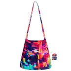 Sling 19L Foldable Packable Crossbody Grocery Bag for Men & Women (Pixels)