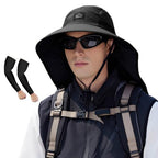 Outdoor Sun Hat for Men Women (1pack-black/Arm Sleeves)