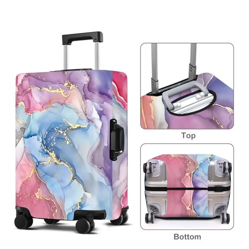 Pink Pattern Luggage Cover Washable Suitcase Protector Anti (Pink pattern / M(24-26inch suitcase))