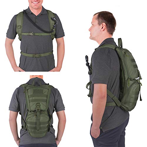 Tactical Hydration Backpack with 3L Water Bladder (Green)
