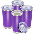 20oz Tumbler Insulated Coffee Tumblers with Lid Stainless Steel Purple 4P (Purple)