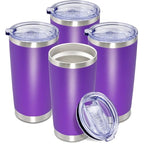 20oz Tumbler Insulated Coffee Tumblers with Lid Stainless Steel Purple 4P (Purple)