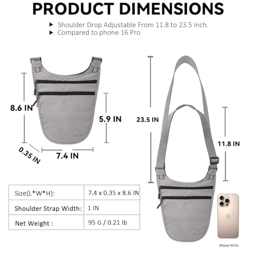 Money Belt for Travel (GRAY)