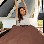 Cotton Flannel Sleeping Bag (COFFEE BROWN / Right Zip)