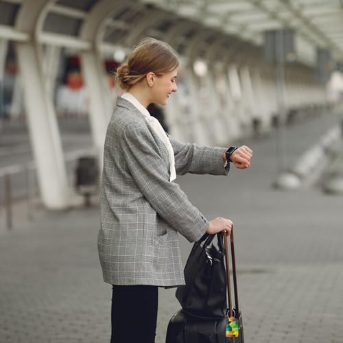 PU Leather Luggage Tag (Colorful Geometric Pattern)