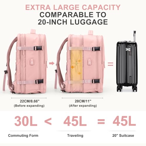Large Travel Backpack For Women Men (45l / Pink)