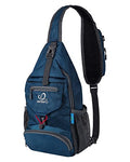 Packable Sling Backpack Lightweight Crossbody Bag Travel Daypack (Blue)