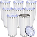 20oz Tumbler Stainless Steel Tumbler Coffee Tumbler with Lid White (White)