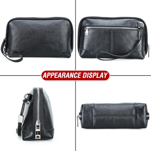 Electronic Organizer Zipper Bag Tech Pouch (Vintage Black -【Fits Apple Accessories】- 1 / Electronic Storage Case - Sturdy Handmade)