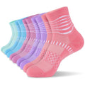 Ankle Compression Socks Women Men Plantar Fasciitis Relief 5 Pairs (X-Large / Cyan+blue+rose Red+purple+pink(5 Pairs))