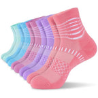 Ankle Compression Socks Women Men Plantar Fasciitis Relief 5 Pairs (X-Large / Cyan+blue+rose Red+purple+pink(5 Pairs))