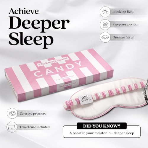 Pure Silk Sleep Mask [100% 6A Mulberry Silk (Candy Stripe)
