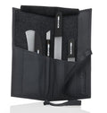 Czech Black Crystal Glass Nail File Set (4-Pc: Nail File, Travel File, Moon File / Black Leather Roll)