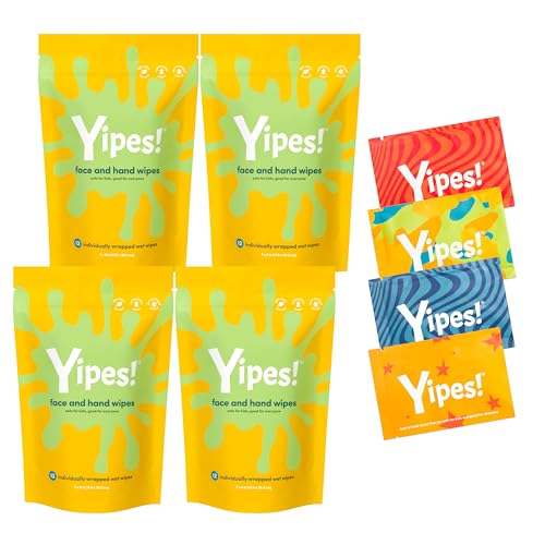 Yipes! Kids Face and Hand Wipes (1 Count (Pack of 48))