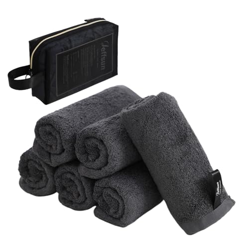 Face Wash Cloths 6 Ct w (Grey Set / 10x10 inch-6 Pack)