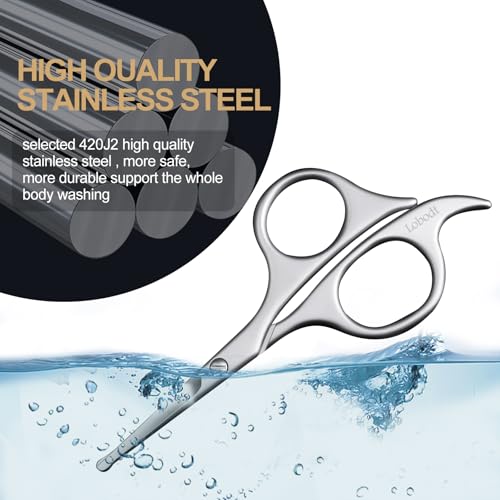 4.7" Stainless Steel Nose Hair Scissors (Matte Silver)