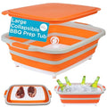 11L Collapsible BBQ Prep Tub with Lid (Orange / Large)