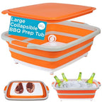 11L Collapsible BBQ Prep Tub with Lid (Orange / Large)