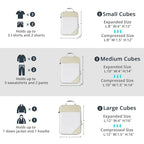 Compression Packing Cubes 8 Set (Beige / 8 pcs)